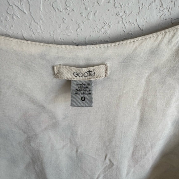 Ecote Cream Floral Mini Babydoll Long Sleeve Dress Women 0 Boho Flowing Coquette - Picture 4 of 6